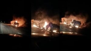 colisão entre carretas na BR-163