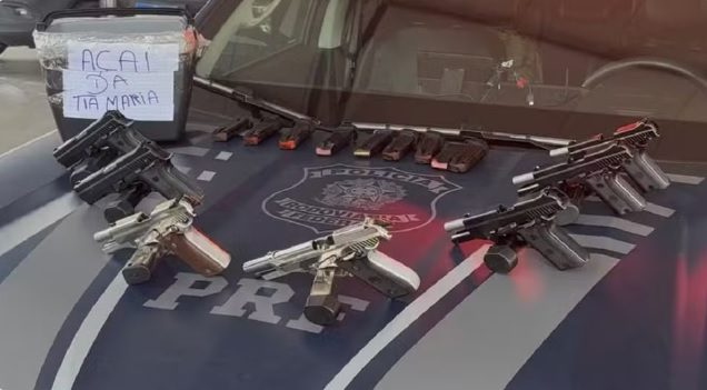sete armas em caixa de açaí